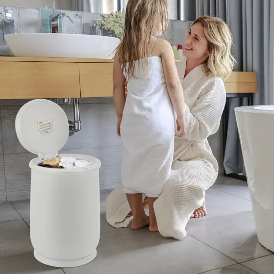 21 Liter Portable Spa Bathroom Bucket Towel Warmer with Fragrance Holder and Handle Gray {2}