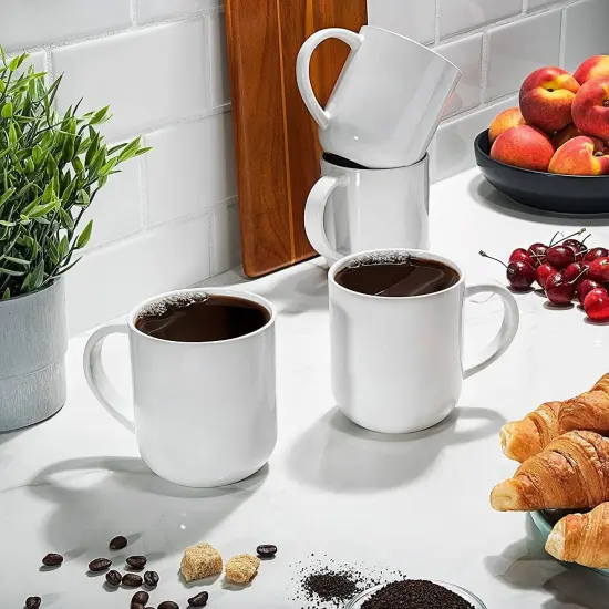 Set of 6 Large 16 Ounce Ceramic Coffee Mugs {3}