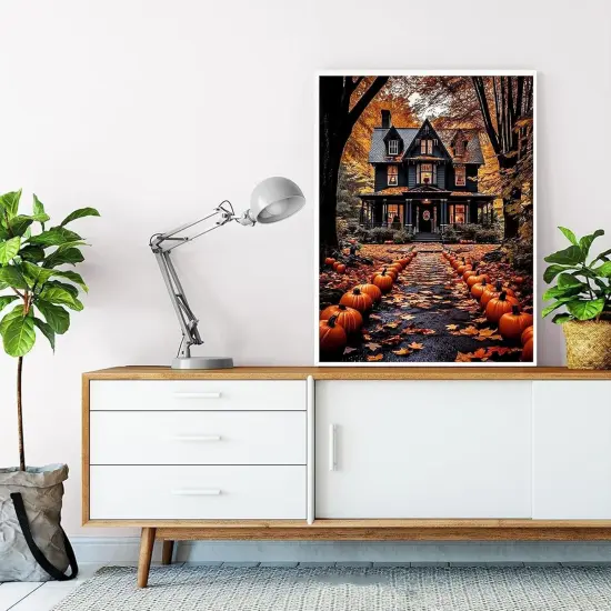 Landscape Paint by Number for Adults-Paint by Numbers for Adults Halloween,House Painting by Numbers for Gift Home Wall Decor(Halloween,16x20 inch) {4}