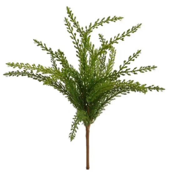 17" Cedar Bush 18 Fronds Green Faux 4pcs {1}
