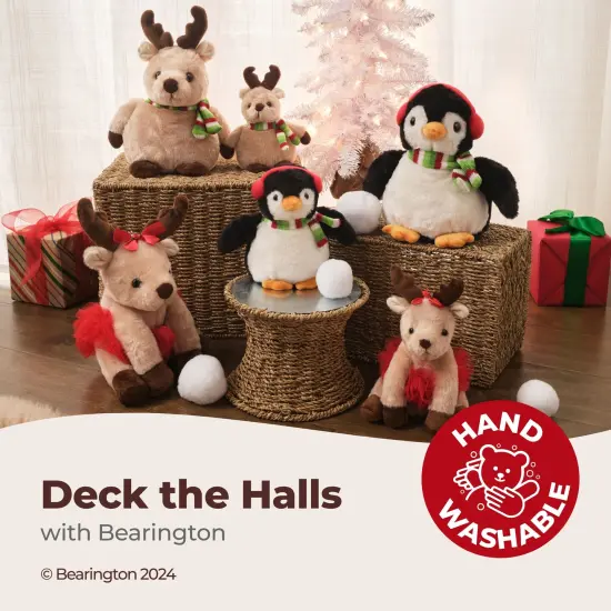 Bearington Big Bucky Reindeer Stuffed Animal, 11.5 Inch Christmas Plush Gifts for Kids, For Ages 3-14 Brown {3}