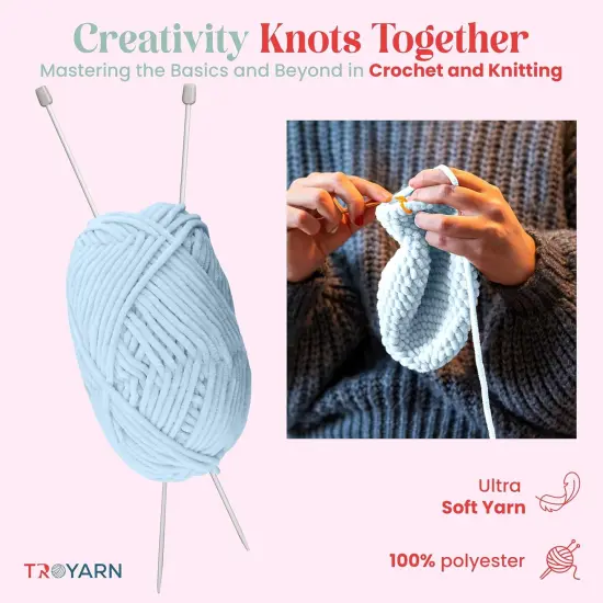 Velvet Yarn for Crocheting - Chenille, Amigurumi, Fluffy, Plush, Baby Blanket Yarn, Size 6, 100g (132 Yards) {2}