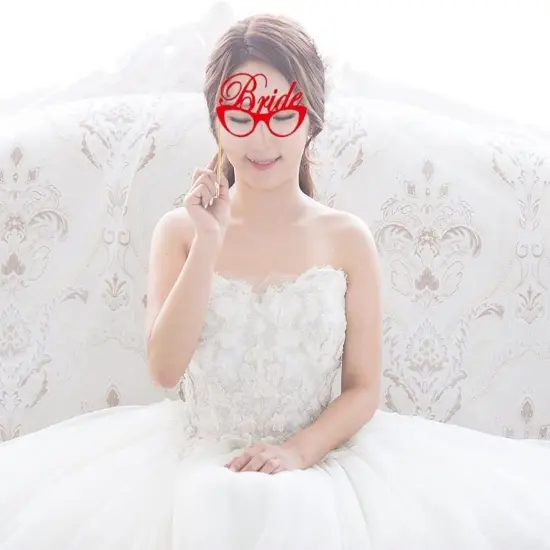 72 Pieces Wedding Photo Booth Props for Bridal Shower, Bachelorette Party, Photobooth Selfies, with Sticks and Stickers {3}