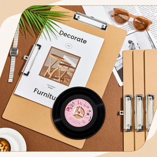 11x17 Clipboard Wooden Lap Board with Low Profile Clip Brown Double Landscape Clip Hardboard Drawing Board Landscape Horizontal Large Clipboard for Desk Paper Sketching Art Supplies(4 Pcs) {3}