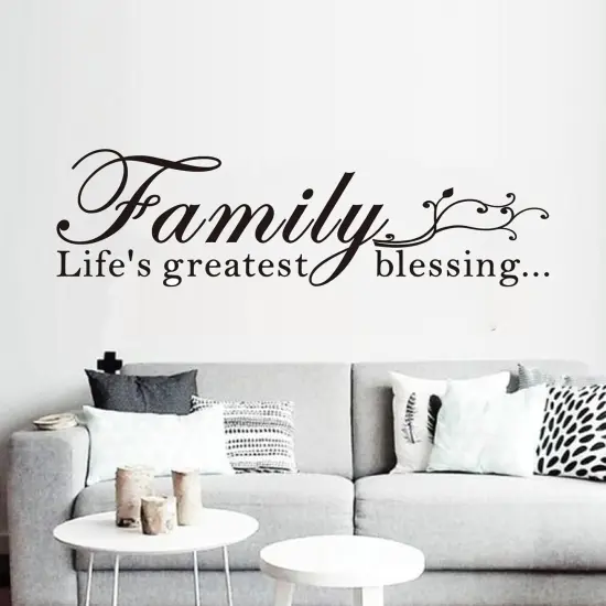 Inspirational Family Wall Stickers for Bedroom: Home Quotes Motivational Vinyl Art Wall Decals for Living Room Kitchen Apartment Bathroom {1}
