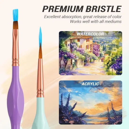 2PCS Fine Detail Paint Brush Drybrush Set {3}