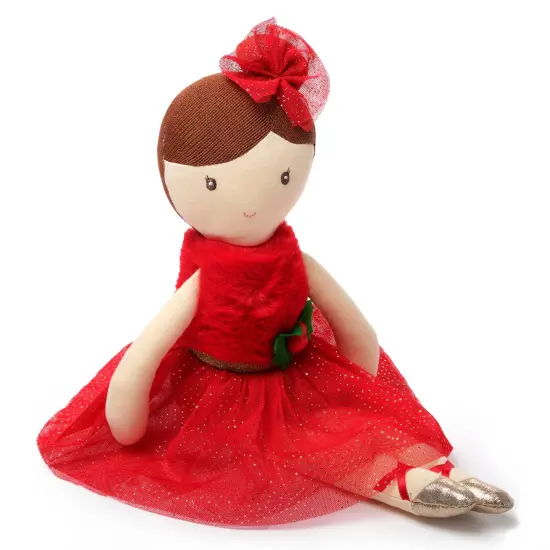 Bearington Evie Christmas Ballerina, 16.5 Inch Ballerina Doll, Ideal Christmas Doll Gift for Toddlers, Kids & Teens, For Ages 3-14 Red {1}