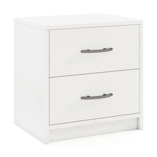 2-Drawer Nightstand, Sturdy Construction and Multiple Storage Options White {1}