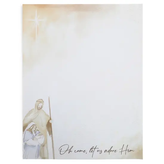 100-Sheet Let Us Adore Him Letterhead Paper, 8.5x11 inch Christmas Stationery Paper, Letter Size Write Personalized Greetings, Get Creative and Crafty with Xmas Letter Paper Sheets Brown {6}