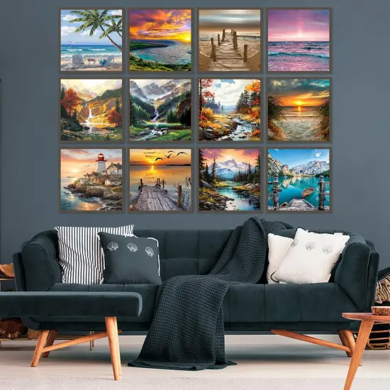 12 Pack Diamond Painting Kits for Adults, Landscape Diamond Art Kits, Mountain Diamond Painting, Sea Diamond Painting Kits, Full Drill Diamond Dots Painting 12x12 inch (Natural scens) {4}