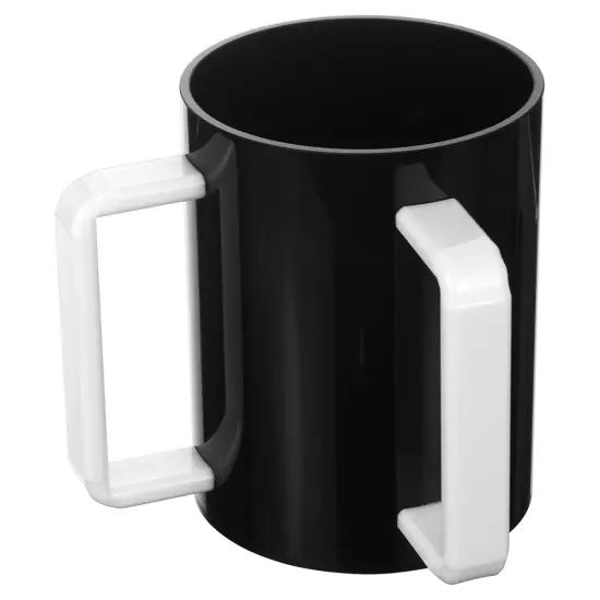 Lucite Wash Cup Black With White Handle {2}