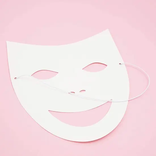 Bright Creations 8.7" x 10" Blank DIY Paper Masquerade Mask with Elastic Band for Costume Party (48 Pack, White) {5}