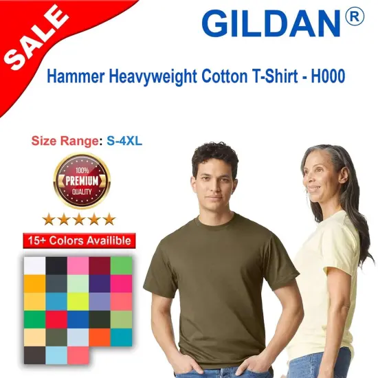 Gildan&reg; Hammer Crewneck Short Sleeve Heavyweight Cotton T-Shirt Chambray {2}