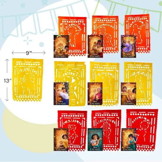 Encanto Paper Banner Set, Papel Picado Mexicano (PAPER 4-pack; 50-ft total) | Mexican Party Decorations with Movie Scenes & Character Doors | Encanto Party Decorations, Cinco de Mayo Decor {4}