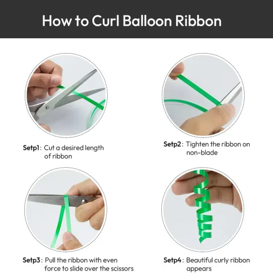 500 Yards White Curling Ribbon for Gift Wrapping, 1/5 inch Wide Balloon Ribbon String {2}