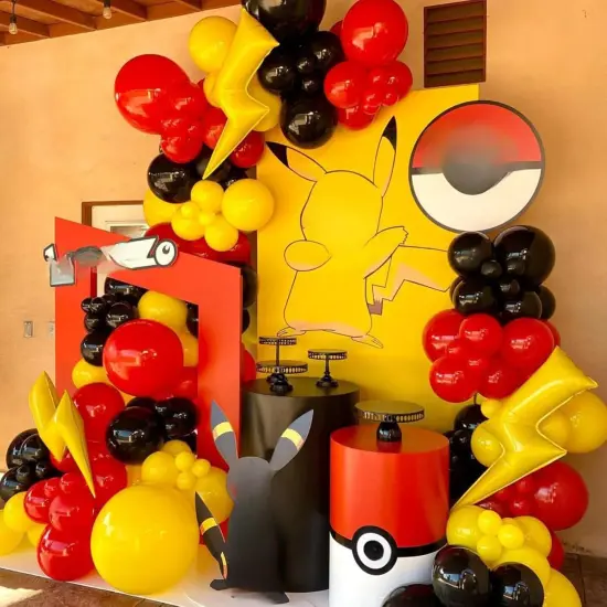 12Inch Red Yellow Black Balloons, Mouse Color Helium Party Balloon Yellow Red Black Latex Balloons with Cartoon Mouse Coffetti Balloon for Race Car Birthday Baby Shower Carnival Party Decorations {5}