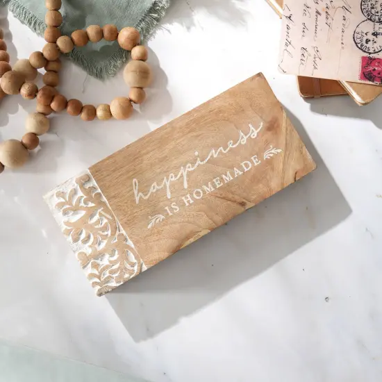 WOOD SIGNAGE 10X4.5X1.5 (Happiness is Homemade) {2}