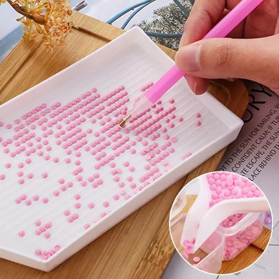 50 pcs Diamond Art Paintings, Diamond Art Tools, for 5D Diamond Art Paintings, Including Red Rubber Block, Diamond Bag, Label Sticker, Drill Pen, Tweezers, Corrector, Plastic Tray {5}