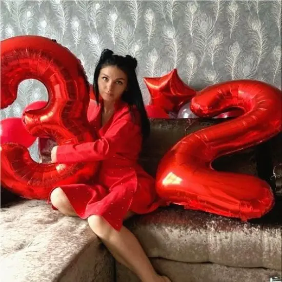 Number Balloon 40 Inch Red 3 Balloon, Mylar Foil Number 3 Balloon Red, Three 3rd 3 13 23 31 32 33 38 Birthday Party Graduations Anniversary Decorations {4}