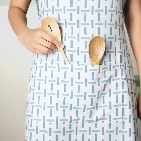 Maze Cotton Kitchen Apron - Durable, Stylish & Comfortable Kitchen Wear-35.8"L {3}