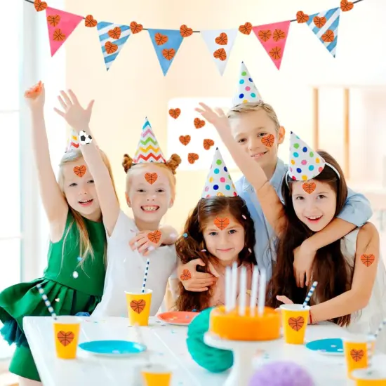 Sports Stickers for Kids, 600Pcs Valentines Stickers Basketball Stickers Self Adhesive Water Bottle Sticker Heart Seal Labels for Sports Events Valentines Decorations {5}