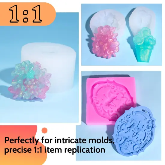 JDiction Silicone Mold Making Kit, Super Elastic Liquid Silicone for Mold Making with Pigment Paste, Fast Cure Flex Silicone Rubber for Casting Resin Molds and Detail Molds {9}