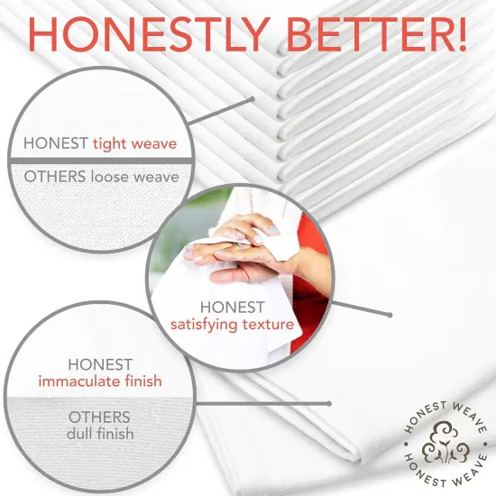 Organic Cotton Washable Cloth Napkins Sets for Everyday Dining, Dinner Parties, Weddings | Oversized 20x20 inches, Fully Hemmed, in Designer Colors, 12-Pack, Sage {4}