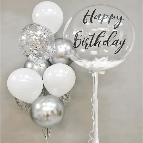 Silver Confetti Latex Party Balloons - 60 Pack 12 inch Helium Silver Confetti Glitter Balloons for Wedding Graduation Baby Shower Birthday Party Decorations {4}