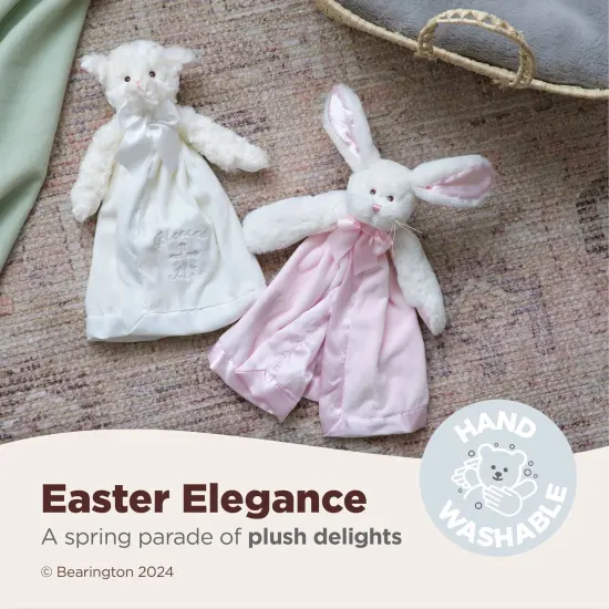 Bearington Snuggler, 15 Inch White Lamb Plush Stuffed Animal Security Blanket Lovey for Babies, Christening Gifts for Girls and Boys, For Ages 0-3 {3}