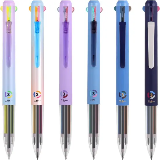 6Pack Multicolor Pens,0.5mm 3-in-1 Multicolor Gel Ink Pen,18 Colors Retractable Gel Ink Pens for Office, School Supplies {1}