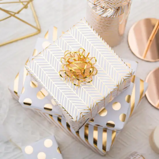 Gold Birthday Wrapping Paper Roll 17 inch x 120 inch Per roll {3}