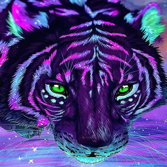 5D DIY Diamond Art Painting Kits,Round Full Drill Tiger Diamond Art Kits for Adults Beginner, Perfect for Home Wall Decor and Gift {1}