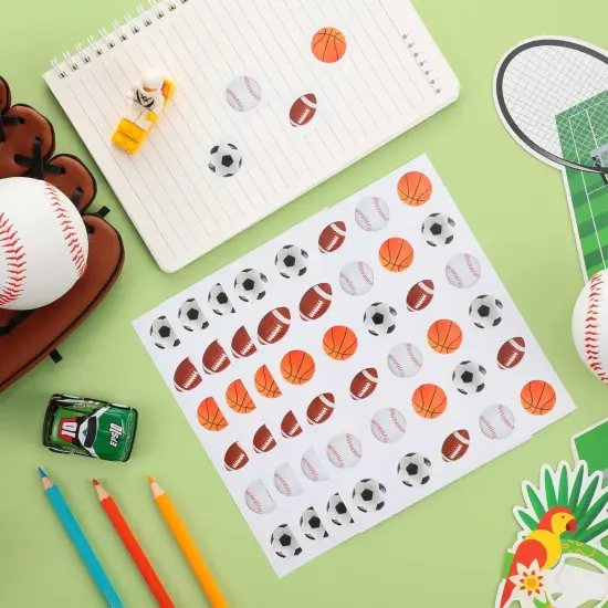 600 Pieces Sports Stickers for Kids Soccer Baseball Football Stickers Basketball Football for Kids Teacher for Ball Themed Birthday Party Classroom Decorations(Multiple Balls) {3}