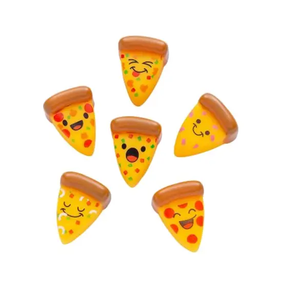 Mini Rubber Pizza Characters 1 1/2 Inches Soft Rubber {2}