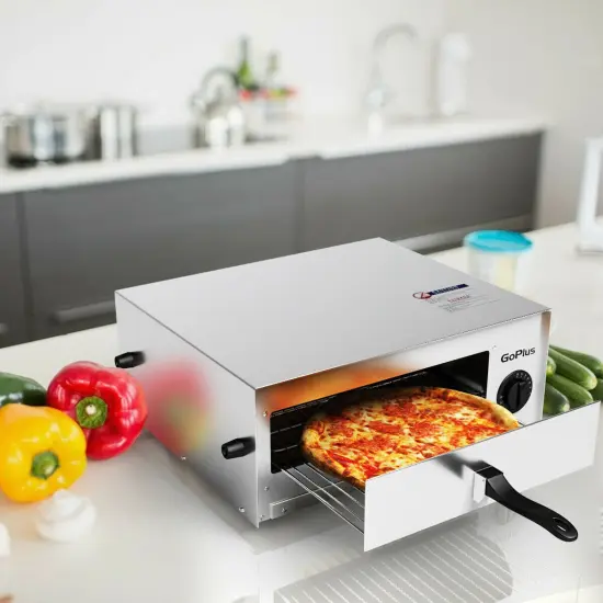 Silver Stainless Steel 12" Pizza Oven with Timer & Crumb Tray {2}