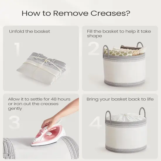 Laundry Hamper 90L, Laundry Basket with Handles, Laundry Bag with Lid, Cotton Rope, Drawstring, for Clothes, Blankets, Living Room, Bedroom, Dove Gray {4}