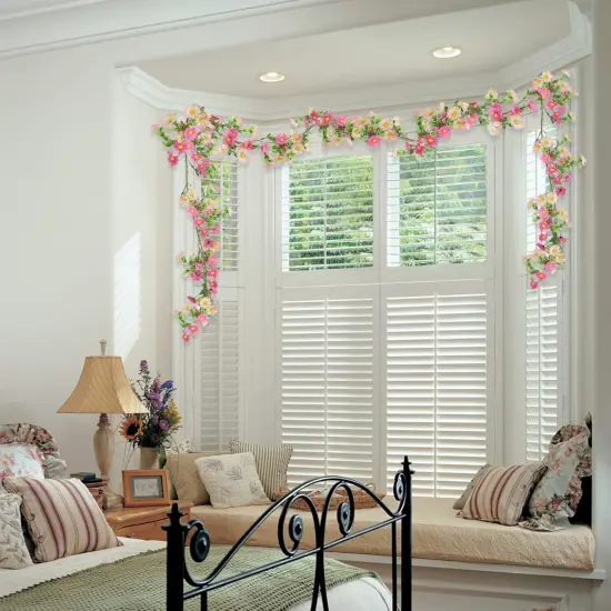 Silk Flower Garland Artificial Sunflower Garland Fake Hanging Vines with Daisy Flowers for Wall Home Party Indoor Outdoor Summer Decor {3}