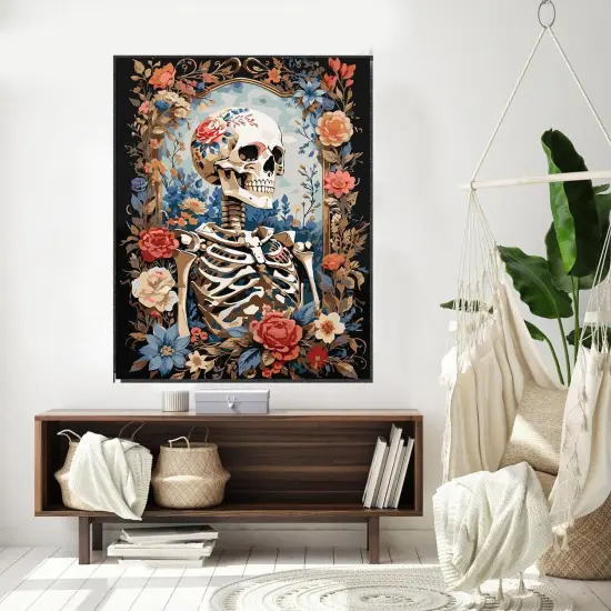 Paint by Numbers Kits for Adults Beginners- Easy Canvas Skull Paint by Number for Home Decor and Gifts 16X20 inch (Skeleton) {4}