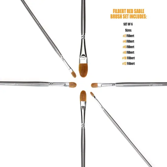 Set of 6 Acrylic, Watercolor, Mixed Media or Oil Paint Brushes {2}