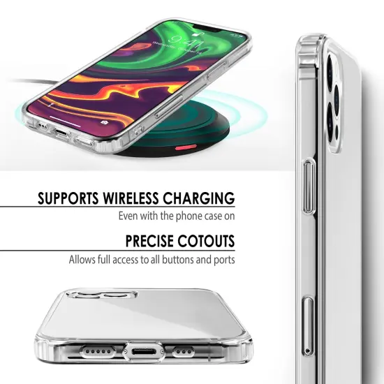 Hybrid Clear Case For iPhone 12 / 12 Pro (6.1 inch), Hard PC Back with Shockproof Soft TPU Bumper Protective Crystal Cover, by Insten {3}