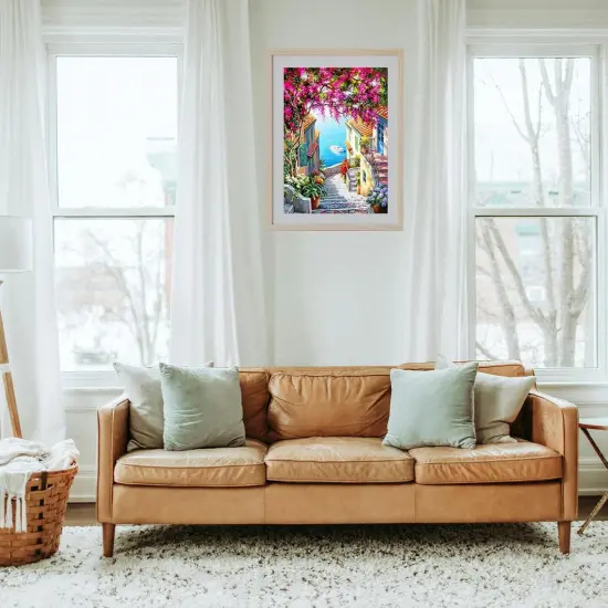 5D Diamond Art Kits for Adults Beginners,Seaside Town DIY Painting with Round Full Drill Diamonds Painting Mosaic Gems Art for Home Office Wall Decor 12x16 Inch {2}