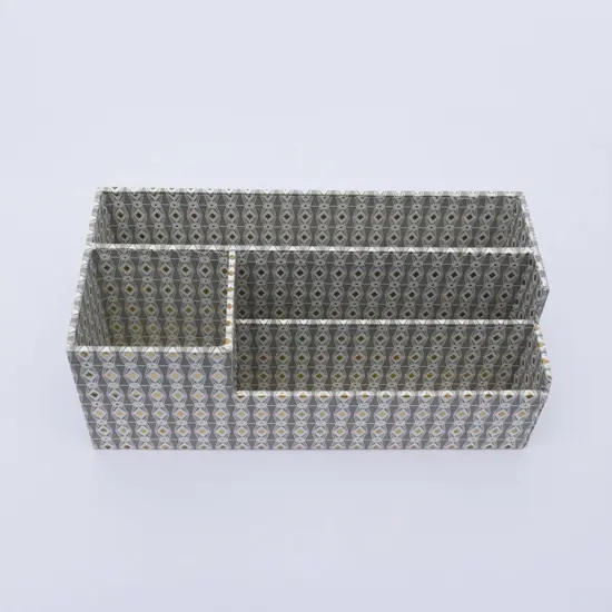 Desk Organizer / Grey - Recycled Cotton Paper {5}