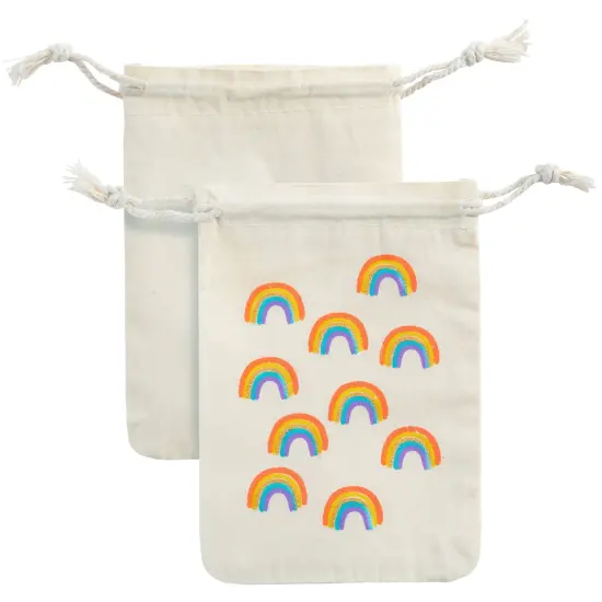 12-Pack Rainbow Party Favor Bags, 4 x 6 In&mdash;Colorful Gift Bags Perfect for Birthday Goodies, Treats, and Rainbow-Themed Party Celebrations, For Ages 3+ {7}