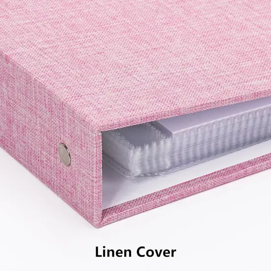 Large Scrapbook Album with 30 Sheets Plastic Sleeves and Scrap Book Paper 12x12 Inch, Linen Cover 3 Ring Photo album Scrapbooks for Wedding Baby Famliy Memory Pink {2}