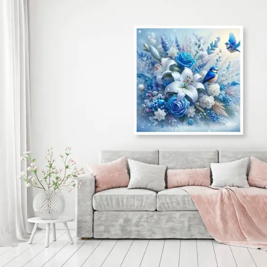 5D Bird Diamond Painting Kits for Adults Beginners, Rose Flower Diamond Art Kit,DIY Full Round Drill Diamond Dot Lily Gem Art Kits for Adults,Home Wall Decor 11.8x11.8 Inch {2}