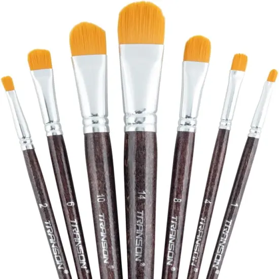 7pcs Artist Filbert Paintbrush Set for Acrylic Watercolor Gouache Oil and Body Painting {1}