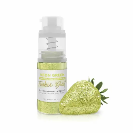 Bakell - Neon Green Tinker Dust Edible Glitter (4g, 1x Spray Pump) for Food, Desserts, and Beverages! {1}