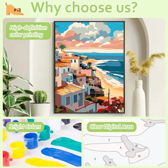 Landscape Paint by Numbers Kit for Adults, Landscape Paint by Number Adult, Painting by Numbers for Gifts and Home Interior Decor 16x20 Inch {5}