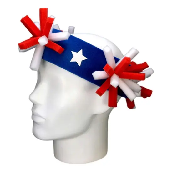 USA Pompoms Headband Fun & Patriotic Party Accessory {4}