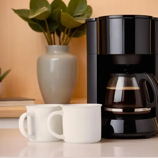 White Coffee Mugs Set of 4, 12 Ounce Coffee Mugs with Handles {5}